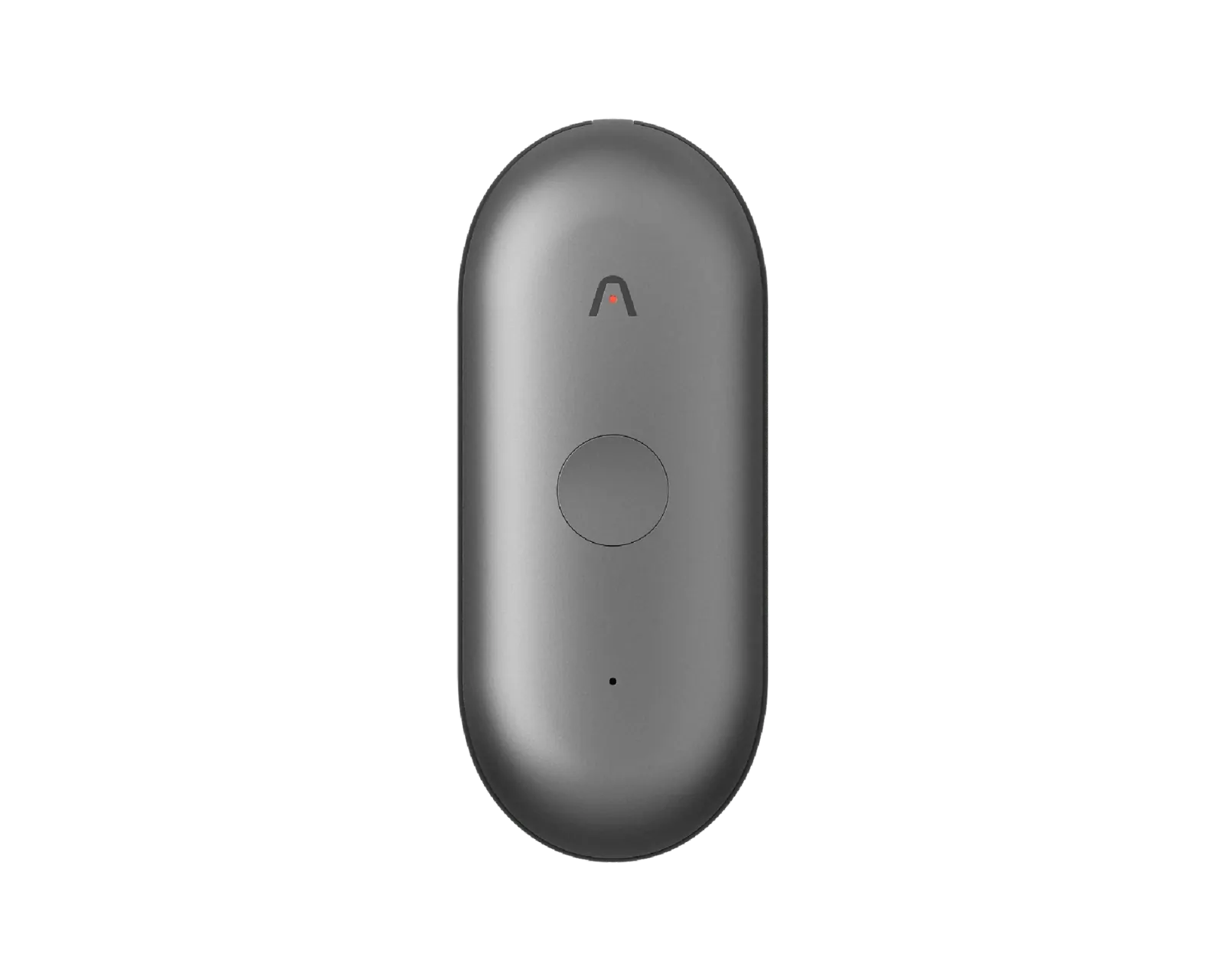 the black NotePin S, a rounded thumb-sized capsule with a single round button.